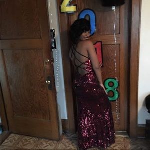 Red Beautiful Homecoming gown with back out